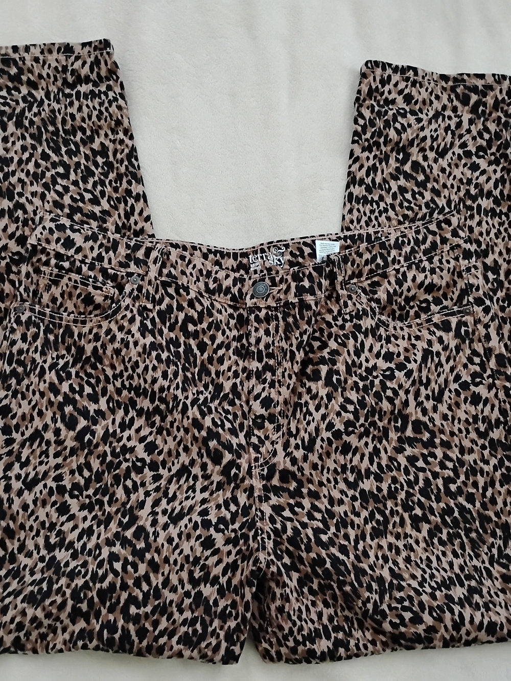Terra & Sky Leopard Print Women’s Pants Size 16W NWOT